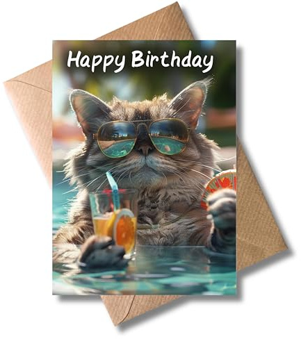 WBdesignz Geburtstag Karte mit Umschlag - Lustige Geburtstagskarte “Happy Birthday” Glückwunschkarte Coole Geschenkkarte zum Geburtstag Happy Birthday Karte (DIN A6)