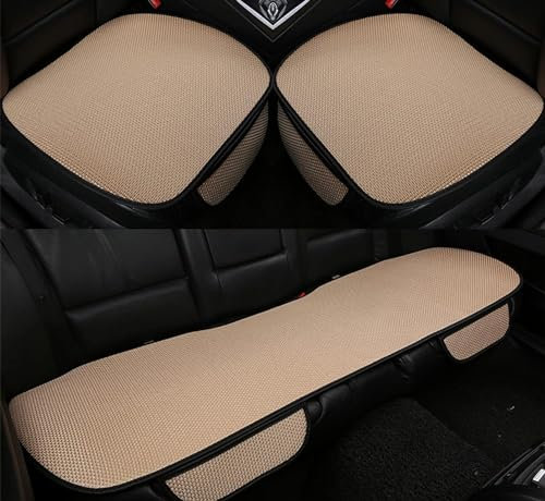 Auto Accessori Lupex Coprisedile Seduta 3 pezzi Universale Auto | Protezione Sedile 2 Anteriore e 1 Posteriore | Protector Comfort Automotive Cuscino Interni (Silk Ice Beige)