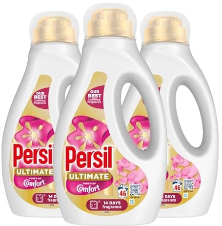 Persil Ultimate Liquid Detergent Outstanding Stain Removal Effective in Quick and Cold Washes with 14 Days of Lasting Freshness 46 Washes, 1.242 Litre (Buy 3, Touch of Comfort)