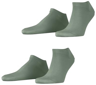 ESPRIT Herren Sneakersocken Basic Uni Multipack M Sn Baumwolle kurz einfarbig 2 Paar, Grün Frosty Grey 7180, 43-46