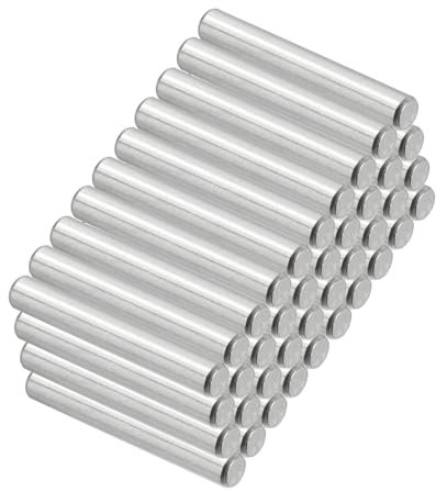 PATIKIL 50pz Assortimento Tasselli in 304 Acciaio Inox 3 x 20mm, Spina Centraggio Perni Metallo Cilindrica Perno Picchetti per Mensole Elementi per Posizione Componenti Fissaggio Mobili