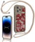 Xylota Coque avec Cordon pour iPhone 14 Pro Max 6,7'', Aesthetic Etui avec Réglable Collier Corde Caméra Protection Bumper Case avec Motif, Lanyard Antichoc Housse pour iPhone 14 Pro Max，Lèvre 02