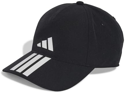 adidas Unisex Baseball Cap 3 Stripes Climaproof, Black/White, M-L