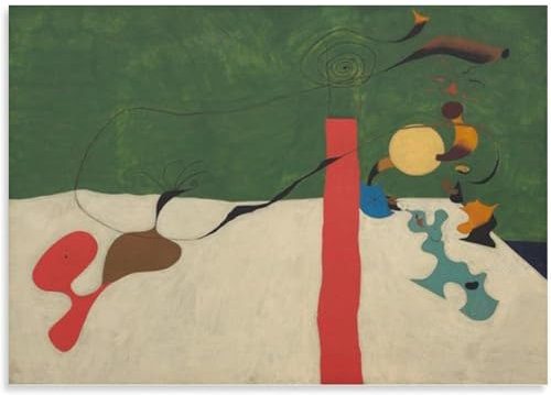 HKAHF AJWUQ Berühmte Joan Miró Wandkunst《Stillleben mit Lampe》Ausstellungsposter Joan Miró Drucke Surrealismus Leinwandmalerei Für Wohnkultur Bild 60x90cm Kein Rahmen