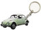 Porte-clés voiture ancienne coccinelle blanche