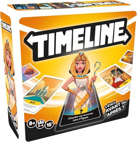 Asmodee - Timeline Neue Edition – Gesellschaftsspiel zur Geschichte für Kinder ab 8 Jahren – Erraten Sie die Termine der Ereignisse – Familienkartenspiel – 2 bis 6 Spieler – 15 Minuten – französische