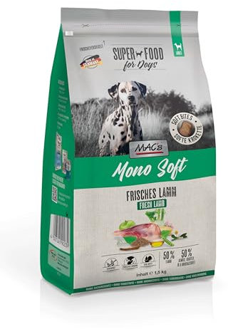 Mac's Halbfeuchtes Hundefutter, weiche Textur, hoher Fleischgehalt, verschiedene Geschmacksrichtungen, (1,5 kg, Lamm)