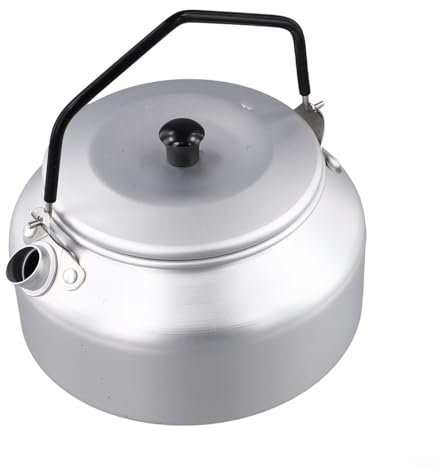 Tetera compacta de aluminio para camping, hervidor de agua portátil de 0 9 L, tetera al aire libre