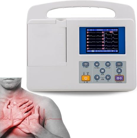 ECG Machine,Mobile ECG Monitor,ECG Monitors,ECG EKG Patient Monitor,Electrocardiograph Heart Monitor,12-Lead 3-Channel Color LCD Digital Machine,with Printing Paper,for Home Use