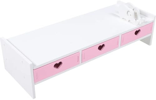 EBGAZSPD Rosa Laptop Riser Monitor Stand Computer Schreibtisch ganizer Lagerung Halter PC Schublade PVC Holz Kunststoff Bord Höhe Einstellbare Bildschirm