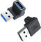 MOGOOD 90 Grados USB 3.2 Adaptador 10Gbps, 2 Pack Arriba y Abajo ángulo USB A Macho a Hembra Conector USB L Forma Extender Admite Transferencia de Datos Compatible con PC, Disco Duro, Teclado
