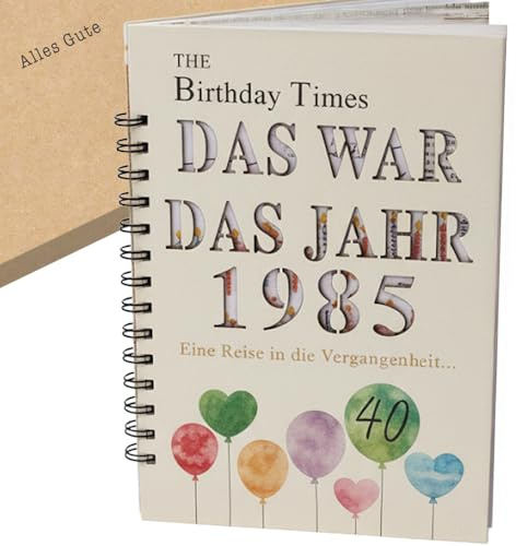 the lazy panda card company Das Jahr, das 1985 war - Karte Buch zum 40. Geburtstag mit Details zum Geburtsjahr Geburtstagskarte 40 (1985)