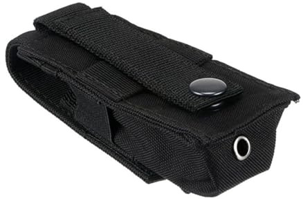 1 Pc Black Durable Outdoor Flashlight Pouch Molle Compatible Bag Prent Water 600d Nylon Fabric System Heavy Duty Hiking Backpacking Torch Tools Tactical Bags and Packs