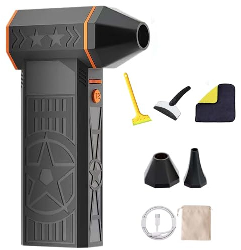Schneefräse Auto,2026 Upgrade 5000W Snow Blower for Car Windshield Defrost&Snow Removal,Elektrische Staubgebläse,Stufenloses Getriebe Turbo Fan,Druckluft-Staubwedel für Auftauen,Trocknen,Reinigen (A)