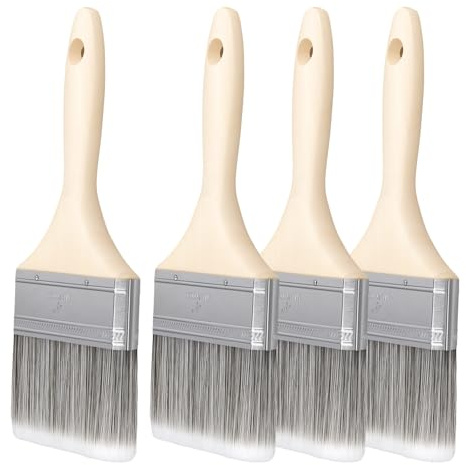 SENJEOK 4 Pack 4 Inch Chip Paint Brush, 10cm Draw Brush Wood Paintbrush for Staining, Varnish, Painting