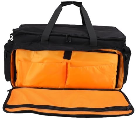 TIKATARER Large Capacity DJ Cable Bag, Multiple Pockets Gig Bag with 6 Detachable Dividers, Ideal for Music Gear, DJ Equipment & Mixer Turntable