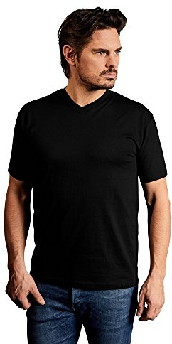 Premium V-Ausschnitt T-Shirt Herren, Schwarz, M