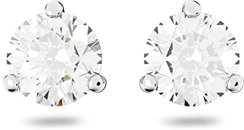 Swarovski Stilla Ohrstecker, Rundschliff, Weiß, Rhodiniert