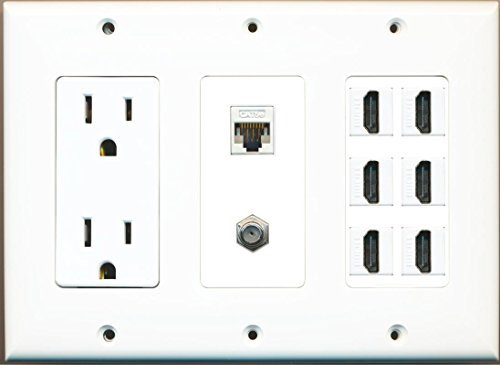 RiteAV 6 HDMI 1 CAT5e 1 Koax-Steckdose,-Weiß