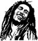 Wandtattoo No.1215 Bob Marley Raggae Rastafari Jamaika Gitarre Prominent, Farbe:Creme;Größe:33cm x 30cm