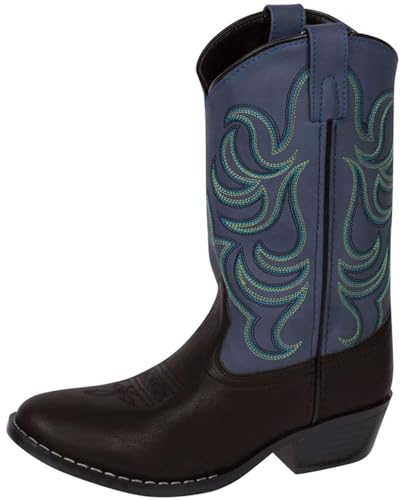 Smoky Mountain Boots Kids Monterey Boot, Black/Blue, 13 Little Kid