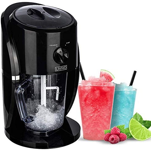 LIVIVO Electric Ice Crusher Blender Crushed Slush Cocktail Making Ice Crushing Machine - for Snow Cones Slushies Smoothies and Iced Coffees Frappuccinos – BPA Free Jug with Built- Stirrer & Scoop