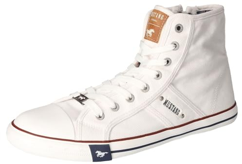 MUSTANG Herren Canvas High Top Sneaker Weiß EU 44