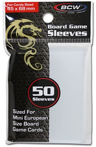BCW 1 (One) Pack Gaming Board Game Sleeves - 45 mm X 68 mm