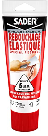 Sader Rebouche Tout Elastique – Enduit de Rebouchage Intérieur Prêt à l’Emploi – Tous Supports – Rebouchage et Égalisation de Trous et Fissures Jusqu’à 5 cm – Deformation De Supports – 1 Tube 330 g