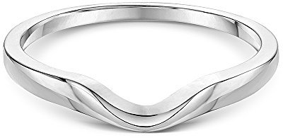 Theia geschwungener Wishbone Ringa 9 Karat Weißgold, poliert - Größe 49 (15.6)