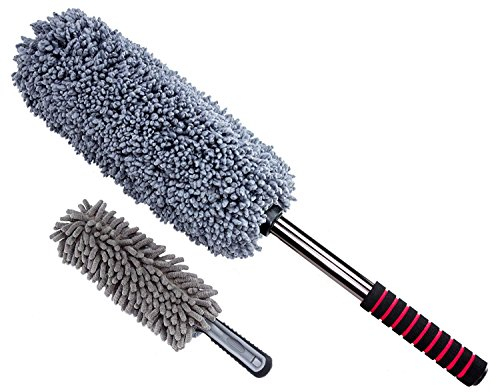 Kit de nettoyage de voiture 2 pièces – Plumeau intérieur et extérieur – Non pelucheux