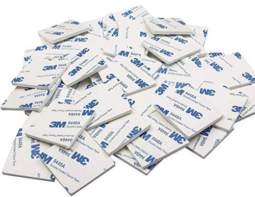 ASelected 50 Pieces Double Sided Sticky Pads Super-Sticky Adhesive Foam Pads Mounting Pads Tape (Square, White)