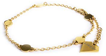 LIKERY Dots Armband | Stylisches Design | Dezentes Armkettchen mit runden Plättchen | Feines Stainless Steel Armband | Zarte und leichte Kette | Größenverstellbare Armkette