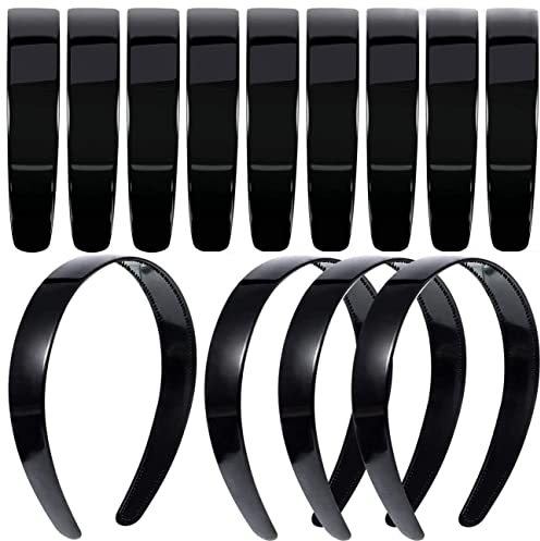 20 Pezzi 1 Pollice Nero Pianura Craft Fasce di Plastica con Denti Accessori per Capelli Fai Da Te in Plastica Fasce Copricapo