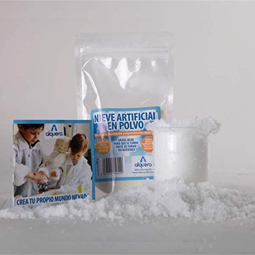 Alquera Neve Artificiale istantanea. Neve Magica. (200g). Ottieni Fino 10L di Neve Artificiale