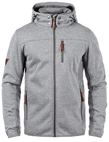 Indicode Grosvenor Herren Softshell Jacke Funktionsjacke Übergangsjacke Mit Kapuze, Größe:S, Farbe:Grey Mix (914)