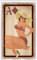 ABAKUHAUS Pin up Girl Schmaler Duschvorhang, Diamanten Poker, Badezimmer Deko Set aus Stoff mit Haken, 120 x 180 cm, Pfirsich Beige