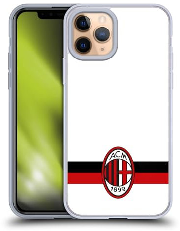 Head Case Designs Offizielle AC Milan Weiss Wappen Gelhülle [Militärischer Schutzgrad] Kompatibel Mit Apple iPhone 11 Pro Und Kompatibel Mit MagSafe
