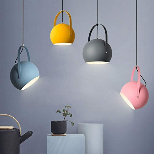 AHQX Moderne E27 Pendellampe Kreative Aluminium Macaron Hängelampe 360 ° Drehbare Hängelinie Höhenverstellbarer Kronleuchter Esszimmer Schlafzimmer Wohnzimmer Cafe Arbeitszimmer Pendelleuchten,Blau