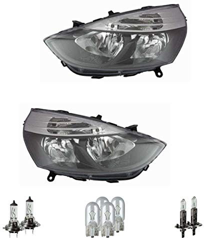 EISENFELS Bundle Set 70776253 Scheinwerfer rechts & links + Leuchtmittel H7 Classic + W5W Classic + H1 Classic kompatibel mit Clio IV BH_