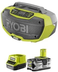 Pack RYOBI Radio d'atelier stéréo 18V One+ R18RH-0-1 batterie 4.0Ah - 1 chargeur rapide 2.0Ah RC18120-140