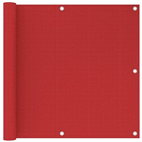 vidaXL Ecran de Balcon Brise-Vue Brise-Vent Store de Jardin Protection d'Intimité Extérieur Rouge 90x600 cm PEHD