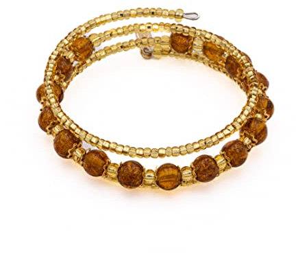 Sospiri Venezia Bracelet Femme composé de 7 Perles en Verre Diamètre 8 mm Bracelet en Verre de Murano Original Bijou Idée Cadeau Made In Italy Certifié (Mix Blanc Noir)