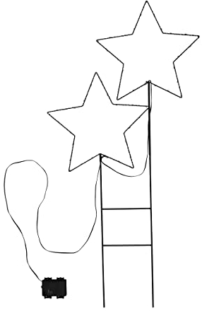 Spetebo LED Gartenstecker Sterne mit Timer Batterie betrieben - 98 cm - Weihnachtsdeko für Außen - Garten Balkon Terrasse Weihnachts Winter Deko