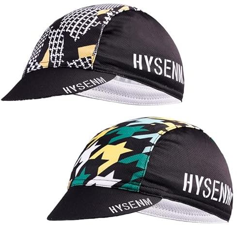 HYSENM Radmütze Kappe Mütze Fahrrad Cap Fahrrad mütze Sommer Fahrrad Cycling Cap Fahrrad Kappe Bandana schwarz Fahrradmütze unter Helm Mütze unter fahrradhelm MTB Retro Rennrad