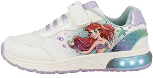 Geox J SPACECLUB Girl Sneaker, White/WATERSEA, 33 EU