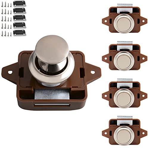 Chiusura a Pulsante 5 Pezzi Serratura a Pulsante Serrature Camper Pulsante Per Serratura Armadio Push Lock Per Porta Armadio Camper Yacht Nave