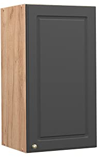 Vicco Hängeschrank Fame-Line, hängender Küchenschrank, Anthrazit-Gold/Goldkraft Eiche, 40 cm