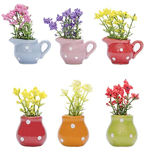 6 niedliche Pflanzen-Kühlschrankmagnete lustige Mini-Pflanzenmagnete für Kühlschrank, Keramik-Blumenvase, 3D-Kühlschrankmagnet, Dekoration für Zuhause, Küche, Büro, Schule, Schließfach, Whiteboard