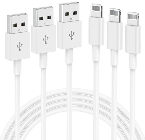 3 Pezzi 2m Cavo iPhone Originale Apple, Cavo Lightning USB iPhone Ricarica Veloce Compatibile con iPhone 14 Pro 13 Pro Max 12 Mini 11 Pro X XS XR 8 7 6 SE iPad